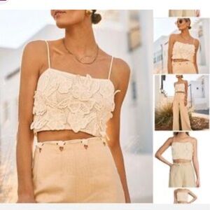 ANTONIO MELANI Cream crochet Crop